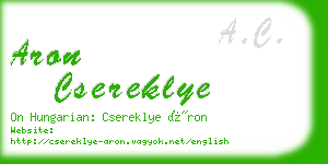 aron csereklye business card